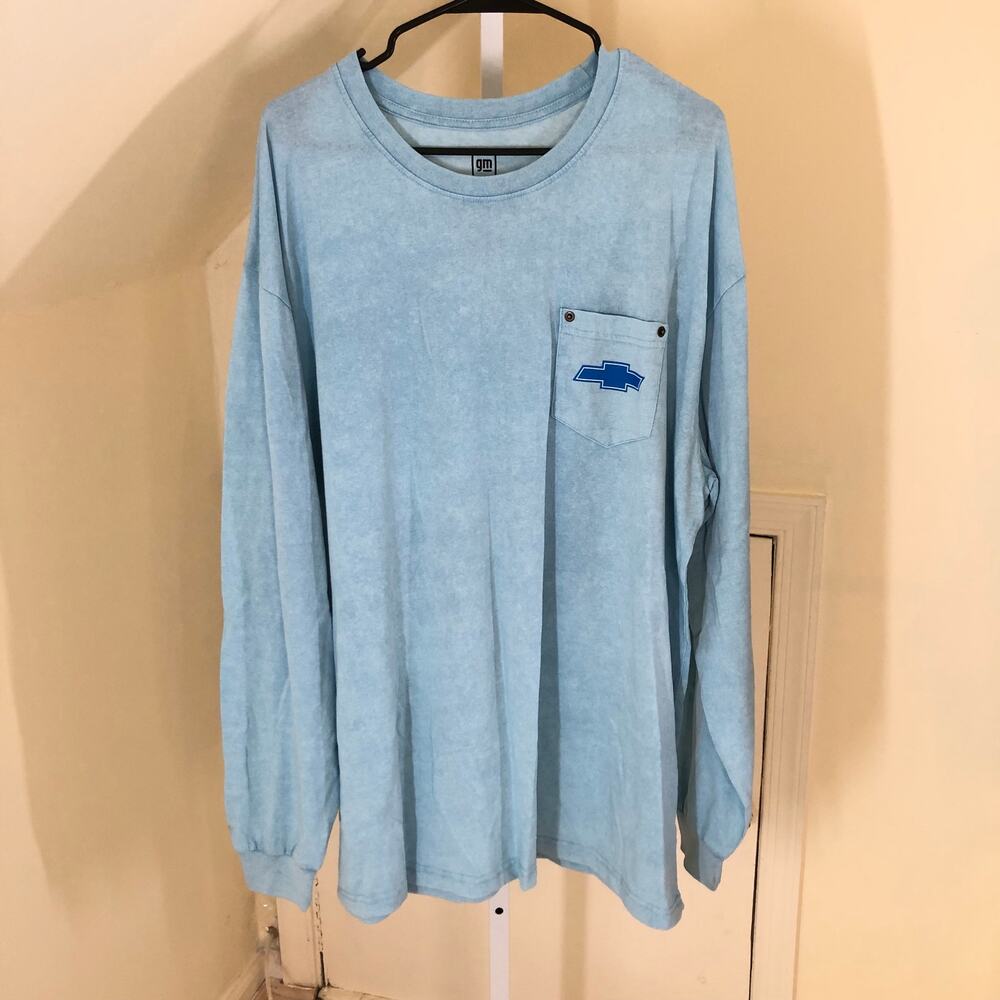 GM Official Men's NWOT Long Sleeve Blue Chevrolet Camaro Tee Size XXL